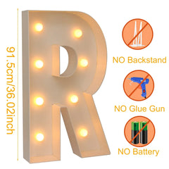 91.5CM Giant Letter Led Light Frame Box Baby Shower 1st Birthday Wedding Party Decor Christmas DIY Name Balloon Filling Box