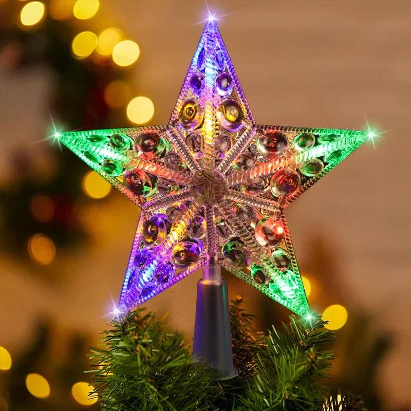 17 cm Battery-Powered Lighted Christmas Star Tree Topper