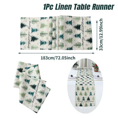 Christmas Tree Table Runner Merry Christmas Decoration 2025 Navidad Natal Xmas Gifts Snowflake Table Cover Happy New Year 2026