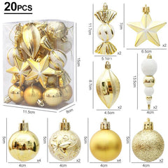 Christmas Ball, Candy Cane and Pinecone Ornament Set