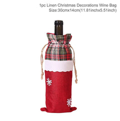 Christmas Wine Bottle Cover Merry Christmas Decorations For Home 2024 Christmas Ornament Xmas Navidad Natal Gifts New Year 2025