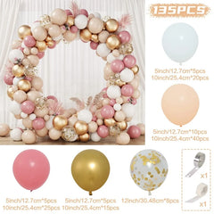 Pink Gold Balloon Garland Arch Kit Birthday Party Decor Kids Girl Wedding Birthday Party Baloon Supplies Baby Shower Latex Balon