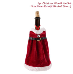 Christmas Wine Bottle Cover Merry Christmas Decorations For Home 2024 Christmas Ornament Xmas Navidad Natal Gifts New Year 2025