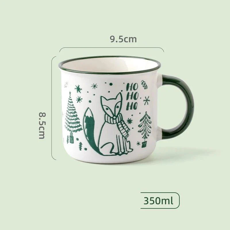 350 ml Christmas Ceramic Mug, Single or 3-Piece Set
