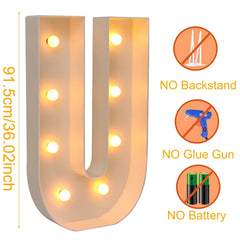 91.5CM Giant Letter Led Light Frame Box Baby Shower 1st Birthday Wedding Party Decor Christmas DIY Name Balloon Filling Box