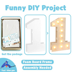 91.5CM Giant Number Led Light Frame 1st Birthday Party Decor Kids Wedding 30th 50th 60th Birthday Party Supplies Baby Shower