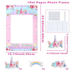 Rainbow Unicorn PE Tablecloth Happy Unicorn Theme Birthday Party Decorations Kids Favors Table Cover Girls Baby Shower Supplies
