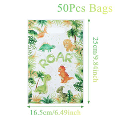 10/25/50pcs Cartoon Dinosaur Handbag Gift Candy Packing Bag Jungle Dinosaur Birthday Party Decor Kids Baby Shower Party Supplies