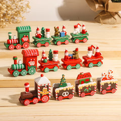 Christmas Plastic/Wooden Train Merry Cristmas Ornaments Christmas Decor For Home 2024 Xmas Tree Decor Noel Navidad NewYear Gifts