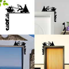 Charming Metal Sleigh Wall Stickers: Ideal for Door Corner Decorations, Christmas Party Decor and Stylish Metal Wall Hanging