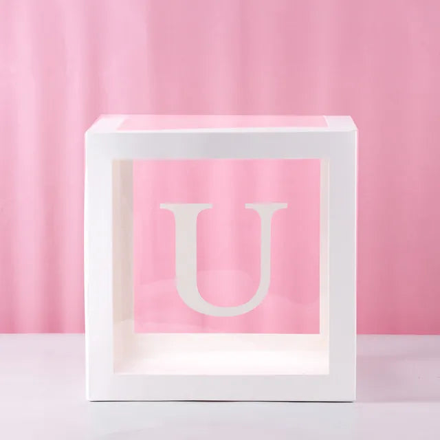 First Birthday Balloon Boxes For Party Decorations 1st Birthday Balloon Blocks Decor with ONE Letter Boy Girl Baby Shower Decor
