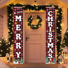 Christmas Door Couplet Merry Christmas Decorations for Home 2025 Navidad Natal Xmas Ornament Porch Fireplace Banner New Year