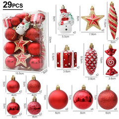 Christmas Ball, Candy Cane and Pinecone Ornament Set