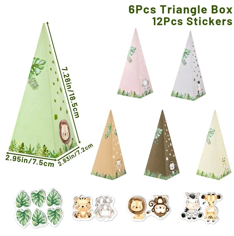 Jungle Animals Box Candy Box Happy Birthday Party Decoration Kids Safari Animal Wild One 1st Birthday Decor Kids Baby Shower