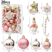 Christmas Ball, Candy Cane and Pinecone Ornament Set