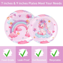Unicorn Disposable Tableware Set Plates Cups Napkins Birthday Party Decoration Kids Boy Girl Wedding Birthday Party Supplies