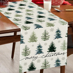 Christmas Tree Table Runner Merry Christmas Decoration 2025 Navidad Natal Xmas Gifts Snowflake Table Cover Happy New Year 2026
