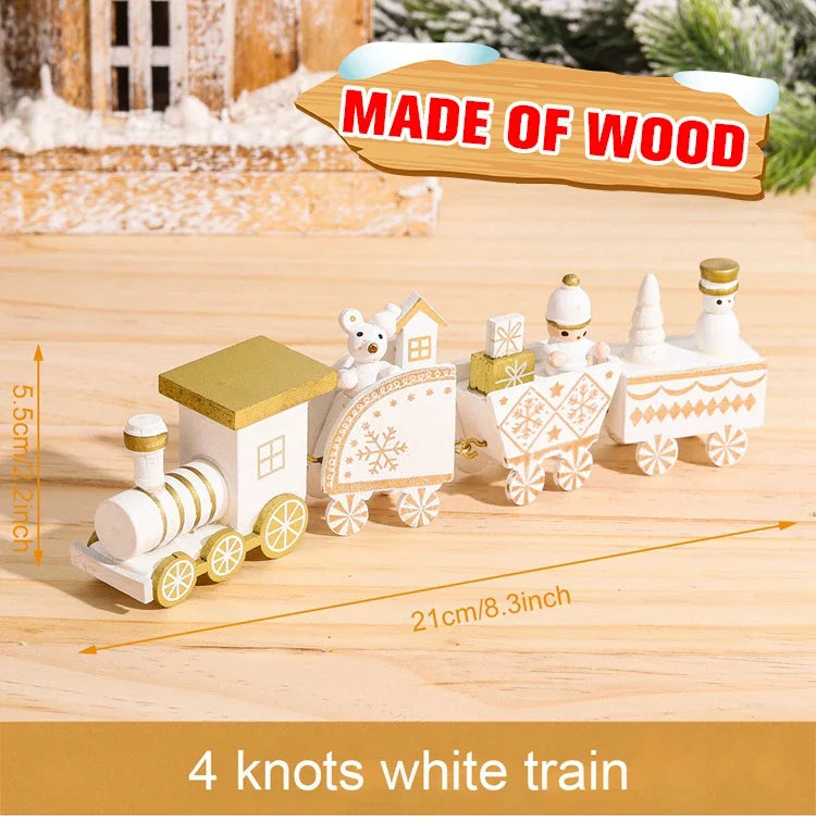 Christmas Plastic/Wooden Train Merry Cristmas Ornaments Christmas Decor For Home 2024 Xmas Tree Decor Noel Navidad NewYear Gifts