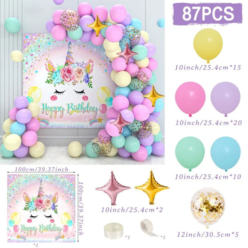 Rainbow Unicorn PE Tablecloth Happy Unicorn Theme Birthday Party Decorations Kids Favors Table Cover Girls Baby Shower Supplies