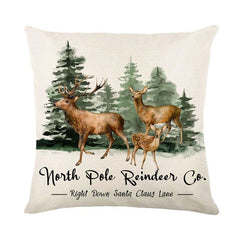 Linen Christmas Throw Pillow Cover, 18 × 18 in