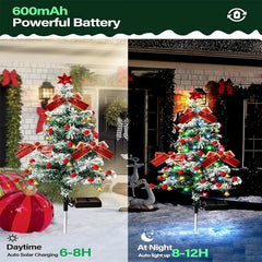 Solar Cedar Christmas Tree Light Decoration Outdoor Courtyard Garden Grounded Lawn Light Christmas Atmosphere Night Light