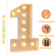 91.5cm Giant Led Light Birthday Number Figure 1st Birthday Anniversary Wedding Baby Shower Decor 30 40 50 Birthday Number Frame