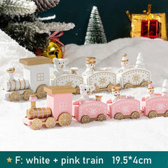 Wooden Christmas Train Tabletop Decorations