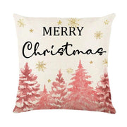 Linen Christmas Throw Pillow Cover, 18 × 18 in