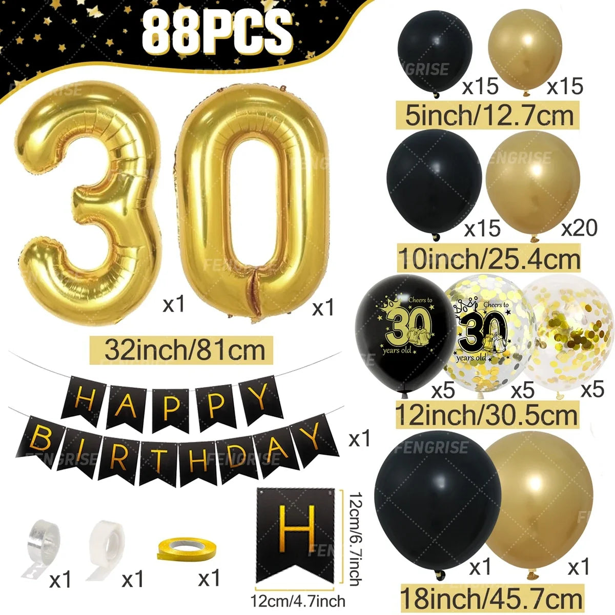 Black Gold Birthday Table Runner 30 50 Birthday Tablecloth Balloon Party Decoration For Home Backdrop Wedding Adult Anniversary