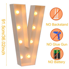 91.5CM Giant Letter Led Light Frame Box Baby Shower 1st Birthday Wedding Party Decor Christmas DIY Name Balloon Filling Box