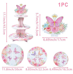 Purple Butterfly Disposable Tableware Napkin Butterfly Birthday Party Decor Girl Baby Shower Baptism Gender Reveal Supplies
