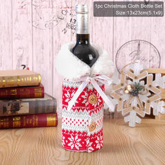 Merry Christmas Decoration for Home 2024 Santa Claus Wine Bottle Cover Snowman Stocking Gift Holders Xmas Navidad Decor New Year