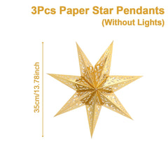 Christmas Paper Star Pendant Merry Christmas Decorations for Home 2025 Navidad Xmas Tree Hanging Lampshades Ornament New Year
