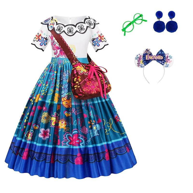 Girls Mirabel Encanto Cosplay Dress