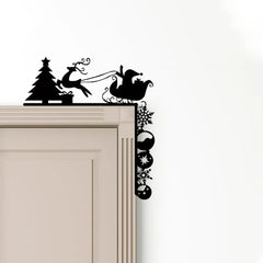 Charming Metal Sleigh Wall Stickers: Ideal for Door Corner Decorations, Christmas Party Decor and Stylish Metal Wall Hanging