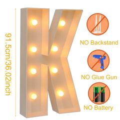 91.5CM Giant Letter Led Light Frame Box Baby Shower 1st Birthday Wedding Party Decor Christmas DIY Name Balloon Filling Box