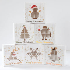 Christmas Cookie Box Candy Packaging Box Merry Christmas Decoration For Home 2025 Navidad Noel Xmas Tree Ornament Decor New Year