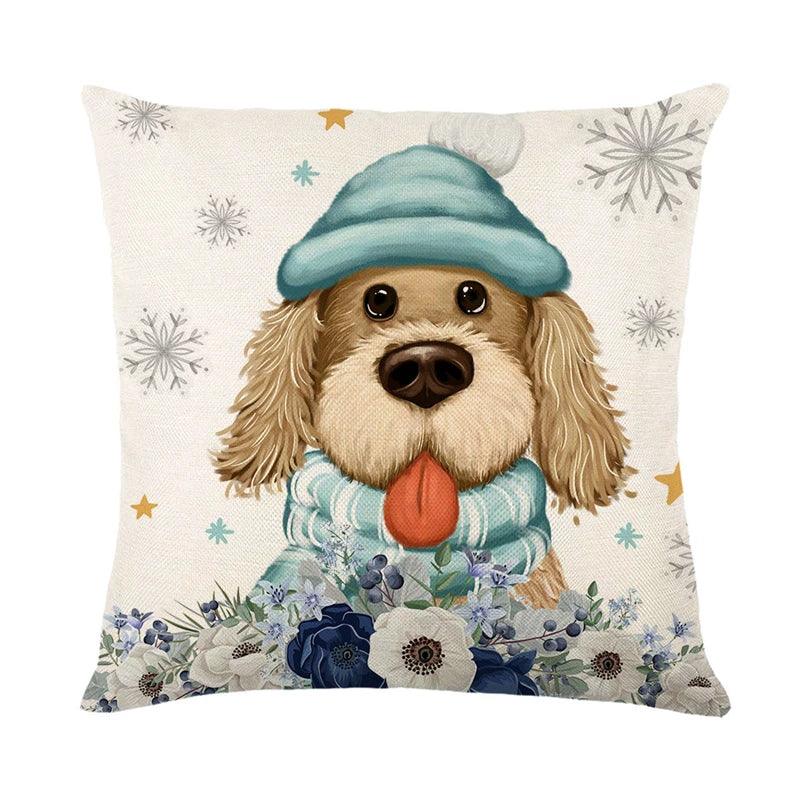 Linen Christmas Throw Pillow Cover, 18 × 18 in