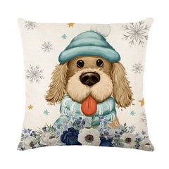 Linen Christmas Throw Pillow Cover, 18 × 18 in