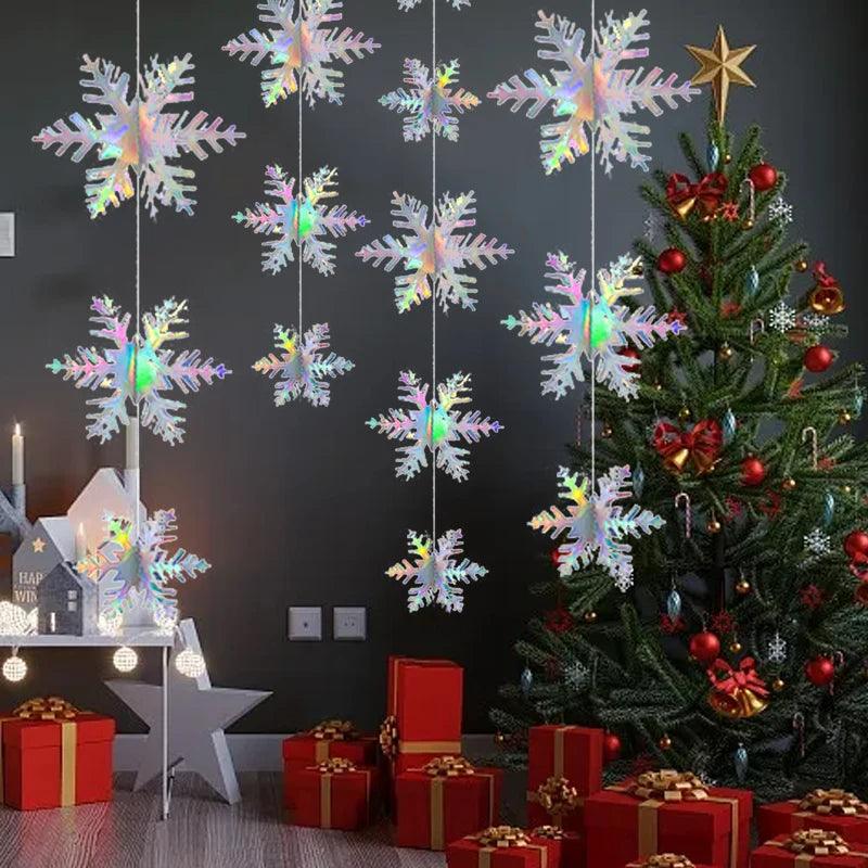 Glitter 3D Snowflake Christmas Ornament