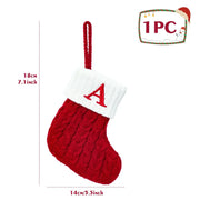 Christmas Socks Knitting Snowflake Letter Stocking Christmas Decoration for Home 2024 Xmas Tree Ornament Gift Navidad Natal A-Z