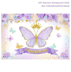 Purple Butterfly Disposable Tableware Napkin Butterfly Birthday Party Decor Girl Baby Shower Baptism Gender Reveal Supplies