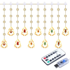 120-LED Christmas Curtain String Lights, USB or Battery
