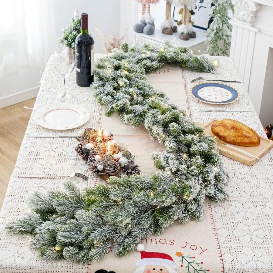 Christmas Pine Vine Garland with LED Decor