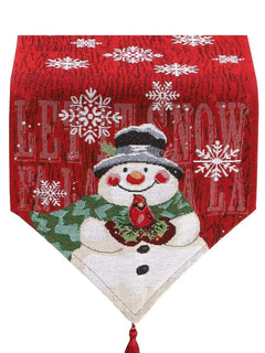 Red Snowflake Christmas Table Runner, 69 × 13 in