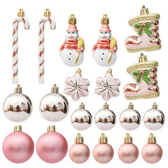 Christmas Ball, Candy Cane and Pinecone Ornament Set