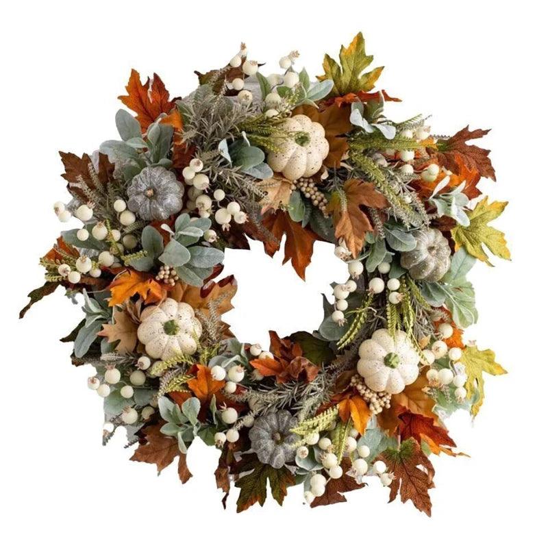 Fall Pumpkin, Berry & Maple Leaf Wreaths