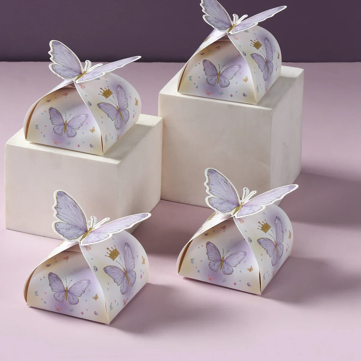 Pink Butterfly Candy Gifts Box Happy Birthday Party Decor Kids Girl Butterfly Wedding Birthday Party Supplies Baby Shower Decor