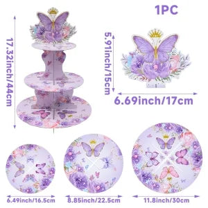 Purple Butterfly Disposable Tableware Napkin Butterfly Birthday Party Decor Girl Baby Shower Baptism Gender Reveal Supplies