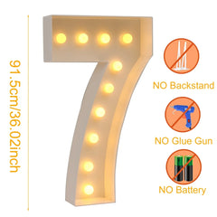 91.5cm Giant Led Light Birthday Number Figure 1st Birthday Anniversary Wedding Baby Shower Decor 30 40 50 Birthday Number Frame